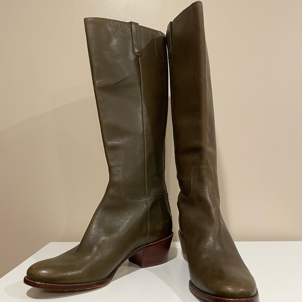 Cole Haan Olive Green Leather Boots
